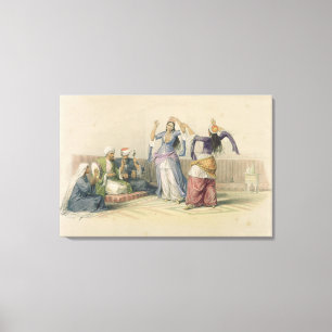 Dancing Girls at Cairo, from 'Egypt and Nubia' Canvas Print