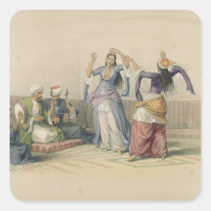 Dancing Girls at Cairo, from 'Egypt and Nubia' Square Sticker