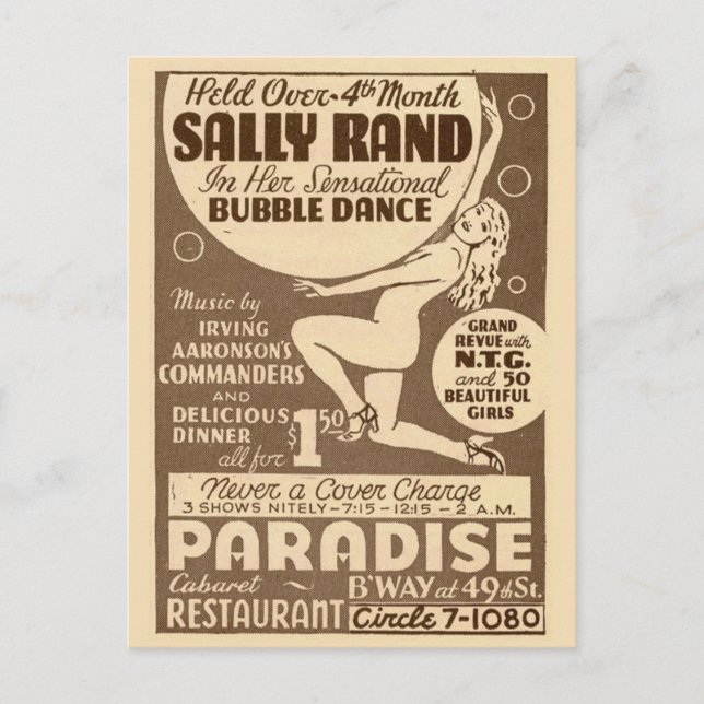 Dancing Girls Bubble Dance Vintage Flyer  Postcard (Front)