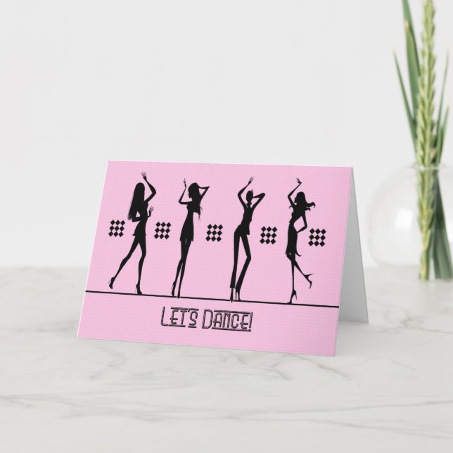 Dancing Girls Let's Dance Birthday Card (Front)