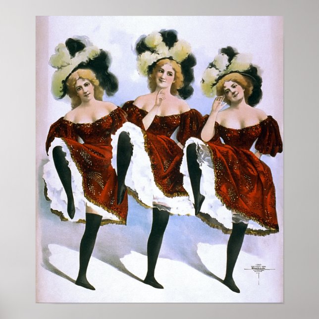 DANCING GIRLS VAUDEVILLE  1899 POSTER (Front)