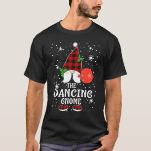 Dancing Gnome Buffalo Plaid Matching Family Christ T-Shirt