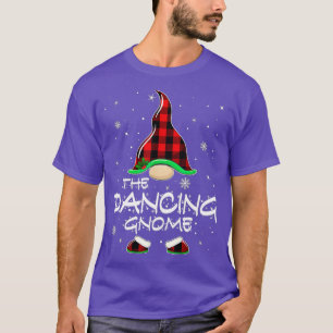 Dancing Gnome Buffalo Plaid Matching Family Christ T-Shirt