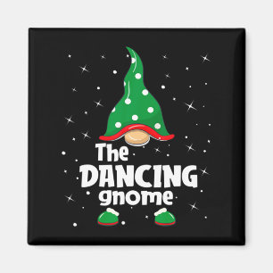 Dancing Gnome Family Matching Christmas Funny Paja Magnet