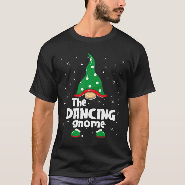 Dancing Gnome Family Matching Christmas Funny Paja T-Shirt (Front)