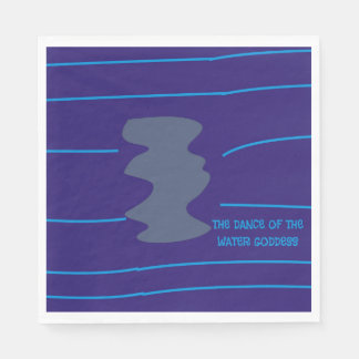 Dancing Goddess Ethnic Art Tribal Lights Blue Neon Napkin