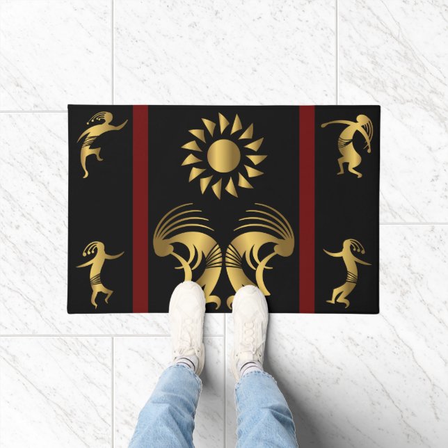 Dancing Gold Kokopelli Southwest Doormat (Indoor)