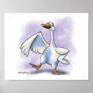 Dancing Goose Cartoon Poster