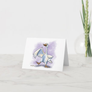 Dancing Goose Cartoon Thank You Card