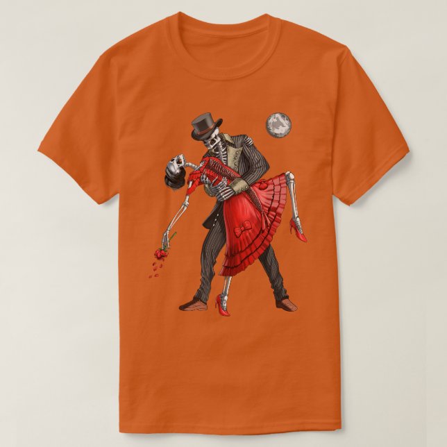 Dancing Goth Skeletons T-Shirt (Design Front)