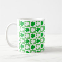 Dancing Green and White Shamrocks Irish 