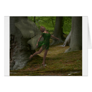 Dancing Green Fairy Woman in Fantasy Forest