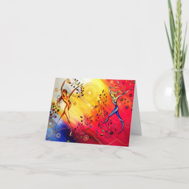 "Dancing" greeting card by CatherineHayesArt (Front)