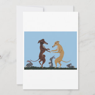 Dancing Greyhounds & Bunny Friends Invitation