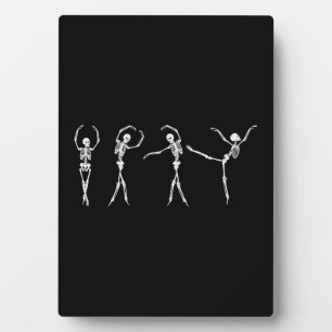 Dancing Gymnastics Skeleton Halloween Plaque
