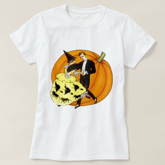 Dancing Halloween Couple T-Shirt (Design Front)