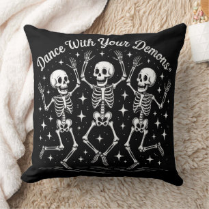 Dancing Halloween Skeletons Cushion