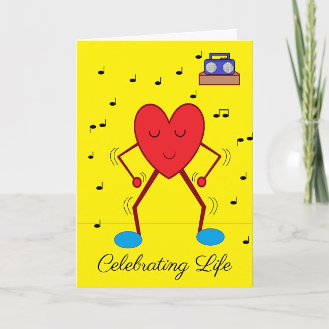 Dancing Heart Blank  Card (Front)