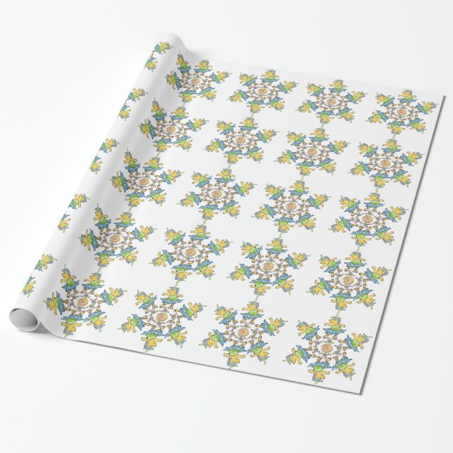 Dancing Hedgehogs Wrapping Paper (Unrolled)