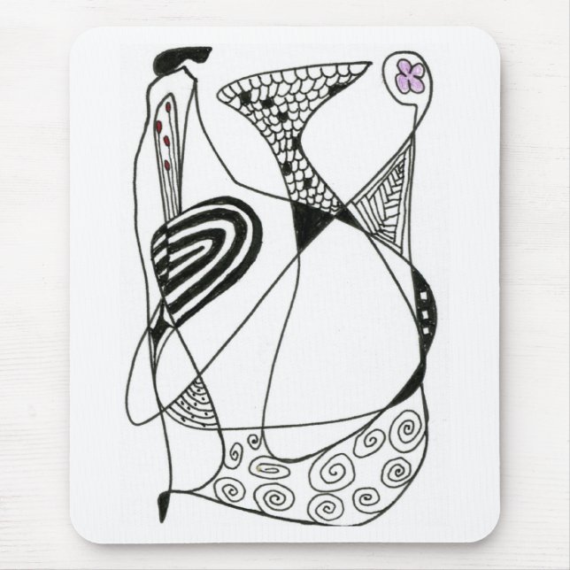 "Dancing Hen" Abstract Design Mousepad (Front)
