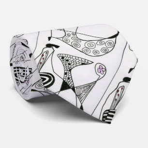 "Dancing Hen" Abstract Design Tie