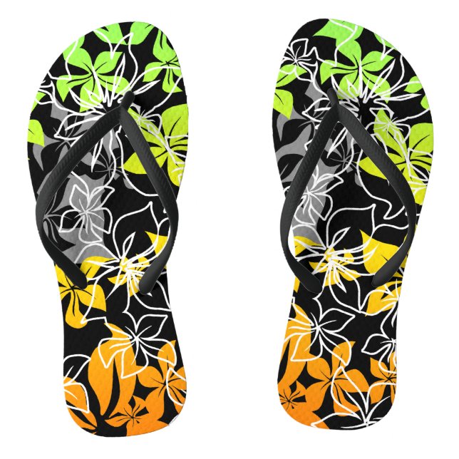 Dancing Hibiscus Hawaiian Blend Flip Flops (Footbed)