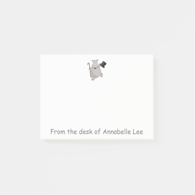 Dancing Hippo Post-it Notes (Front)