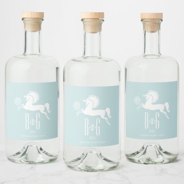 Dancing Horse Bottle of Liquor Label (Bottles)