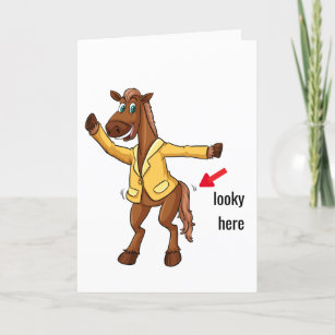 Dancing Horse Funny Mens Birthday Great Gag Gift   Holiday Card