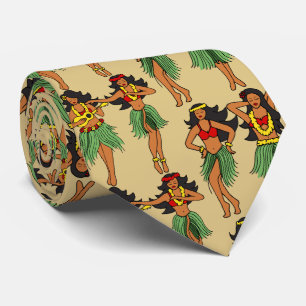 Dancing Hula Girls Hawaii Beach Wedding Tie