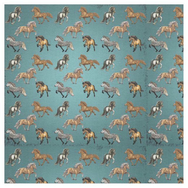 Dancing Icelandics Fabric (Close Up)