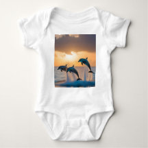 Dancing in the Dusk: Three Dolphins Leaping