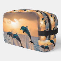 Dancing in the Dusk: Three Dolphins Leaping