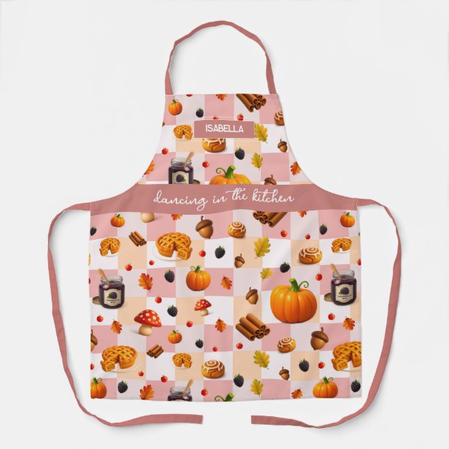 "Dancing in the kitchen" - Cosy Autumn Apron (Front)