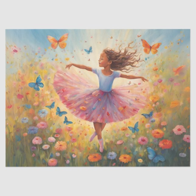Dancing in the Meadow: Young Ballerina Tissue Paper (Front)