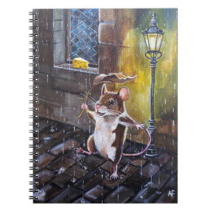 Dancing in the Rain Painting by Alfred Fox Notebook