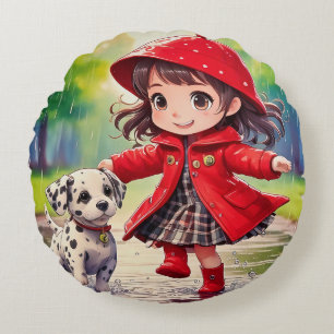 Dancing in the Rain Round Cushion
