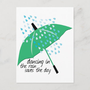Dancing In The Rain Saves Postcard