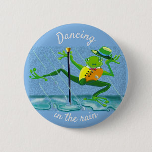 Dancing in the rain tap dance frog Button