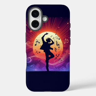 Dancing in the Sunset – Music Lover Vector Art Pho iPhone 16 Case