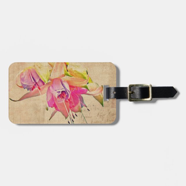 Dancing In The Wind - Fuchsia Flowers Luggage Tag (Front Horizontal)