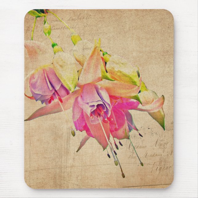 Dancing In The Wind - Fuchsia Flowers Mouse Mat (Front)