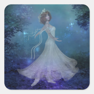 Dancing in the Woods Fantasy Square Stickers