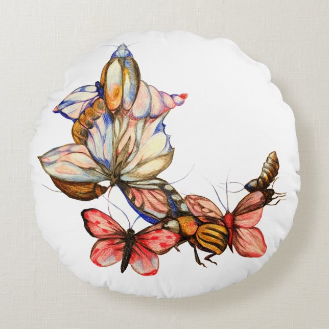 Dancing insects  round cushion (Front)