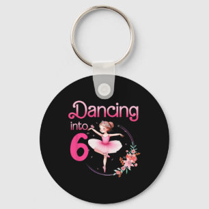 Dancing Into 6 Ballerina 6th Birthday Party Ballet Key Ring