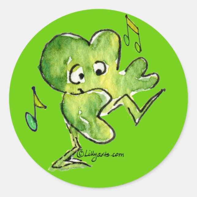 Dancing Irish Shamrock n Roll 08 Sticker (Front)