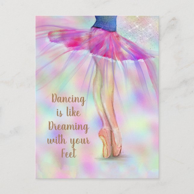 Dancing Is Like Dreaming With Your Feet Quote Postcard (Front)