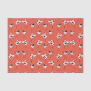 Dancing Japanese Cranes Tissue Rouge Tissue Paper