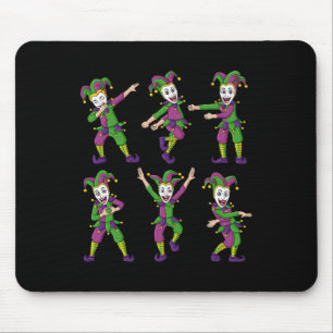 Dancing Jokers Mardi Gras Fun Boys Girls Kids Mouse Mat