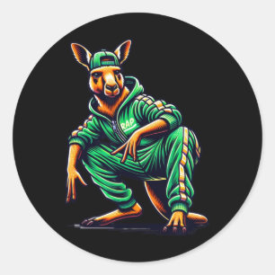 Dancing Kangaroo  Classic Round Sticker